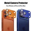 Luxury Solid Color Metal Alloy Bumper Lens Full Protect Case for IPhone 17 Pro Max / 17Pro Camera Tempered Glass Film Scratch Cover Cap Phone Accessry