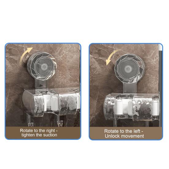 Wall Mount Mop Gripper Broom Holder Strong Load-Bearing Simple Installation Anti-Slip Mop Handle Hanger Dustpan Broom Organizer