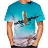 Large Passenger Plane 3d Printed T-Shirts Funny Cool Casual Harajuku Street Outdoor Scene Short Sleeves O-neck Men's T-shirts