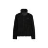 Logo Fleece-Lined Warm Long Sleeve Jacket Women Outerwear Black HM7096