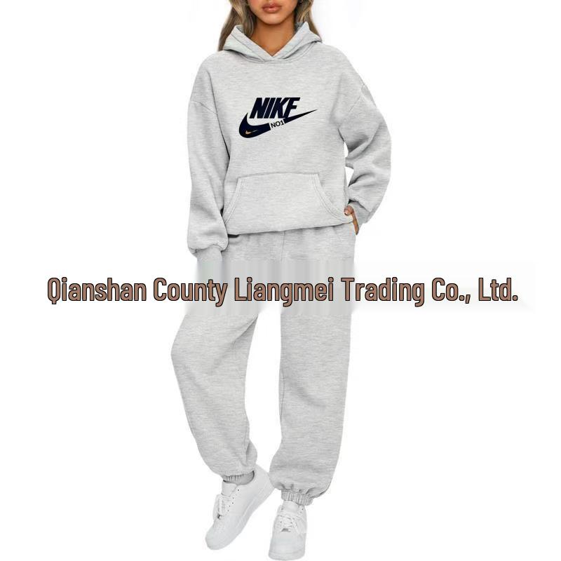 Unisex Solid Color Hooded Sweatshirt Set - Casual Spring/Autumn Two-Piece Tracksuit 2025