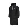 Li Ning Fitness Series Logo Print Mid-Length Hooded Warm Down Jacket Men Outerwear Black AYMT257-1