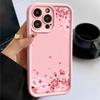 Soft TPU Silicone Phone Case For iPhone 15 16 14 Pro Max 11 12 13 Pro 16E XR 15 Plus Pink Peach Blossom Pattern Shockproof Cover