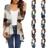 3/4 Sleeve Womens Printed Cardigan Sweater Open Front Knit Lightweight Cardigan Sweater With Pockets