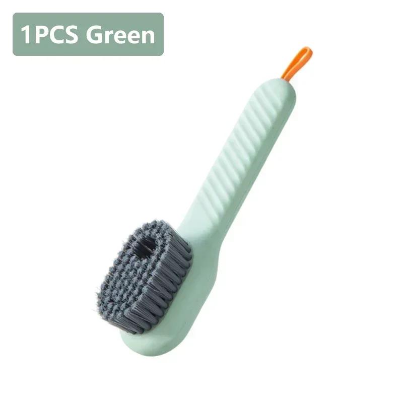 1PC Multifunction Cleaning Shoe Brushes Soft Automatic Liquid Shoe Brush Long Handle Clothes Soap Brush with Hook Clean Tool