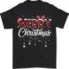 Merry Christmas Lights Santa Hat Xmas Family Matching PajamaUnisex T-Shirt