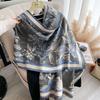 Korean Version Printed Fashion Imitation Cashmere Scarf Female Winter Versatile Student Thickened Cold Scarf Dual-purpose Shawl