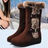 Large Size Women's Cotton Boots 2023 Winter New Plush Warm Snow Boots Women's Casual Mid-calf Boots