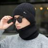 Knitted Hat Autumn and Winter Men's New Warm Plus Velvet Fashionable Woolen Hat Casual Scarf Ear Protection Hat Thick Hat