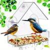Practical Bird Feeder Transparent Food Dispenser House Outdoor Window Birdfeeder for Finches Chickadees