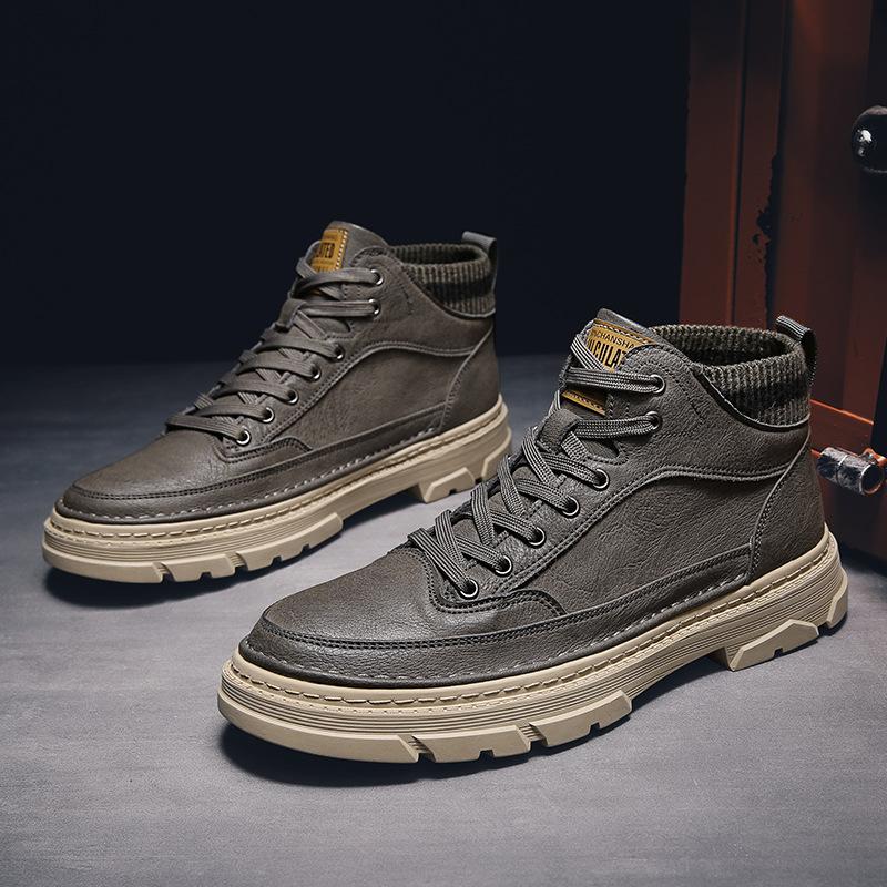 Men's Shoes Autumn Martin Boots High-top British Versatile Boots Winter Shoes New Retro Casual Mid-top Short Boots