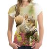 Cute Squirrel T-Shirts Animal 3D Print Women Streetwear Short Sleeve Y2k Top Harajuku