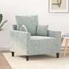 VidaXL Armchair, Seat with Padded Armrests and Backrest, Sofa with Cushion, Living Room Furniture, Modern, Grey 359283