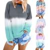Fashion Women Sweatshirt Long Sleeve Sweatshirt Tie-Dye Printed Pullover Tops