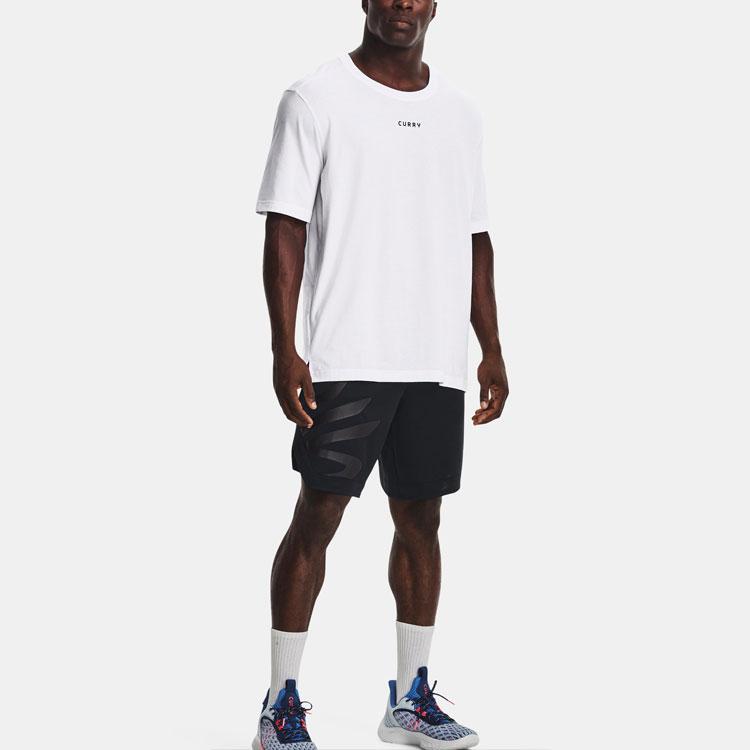 Under Armour Curry Series Solid Color Casual Breathable Sports Short Sleeve T-Shirt Men Tops White 1370255-100