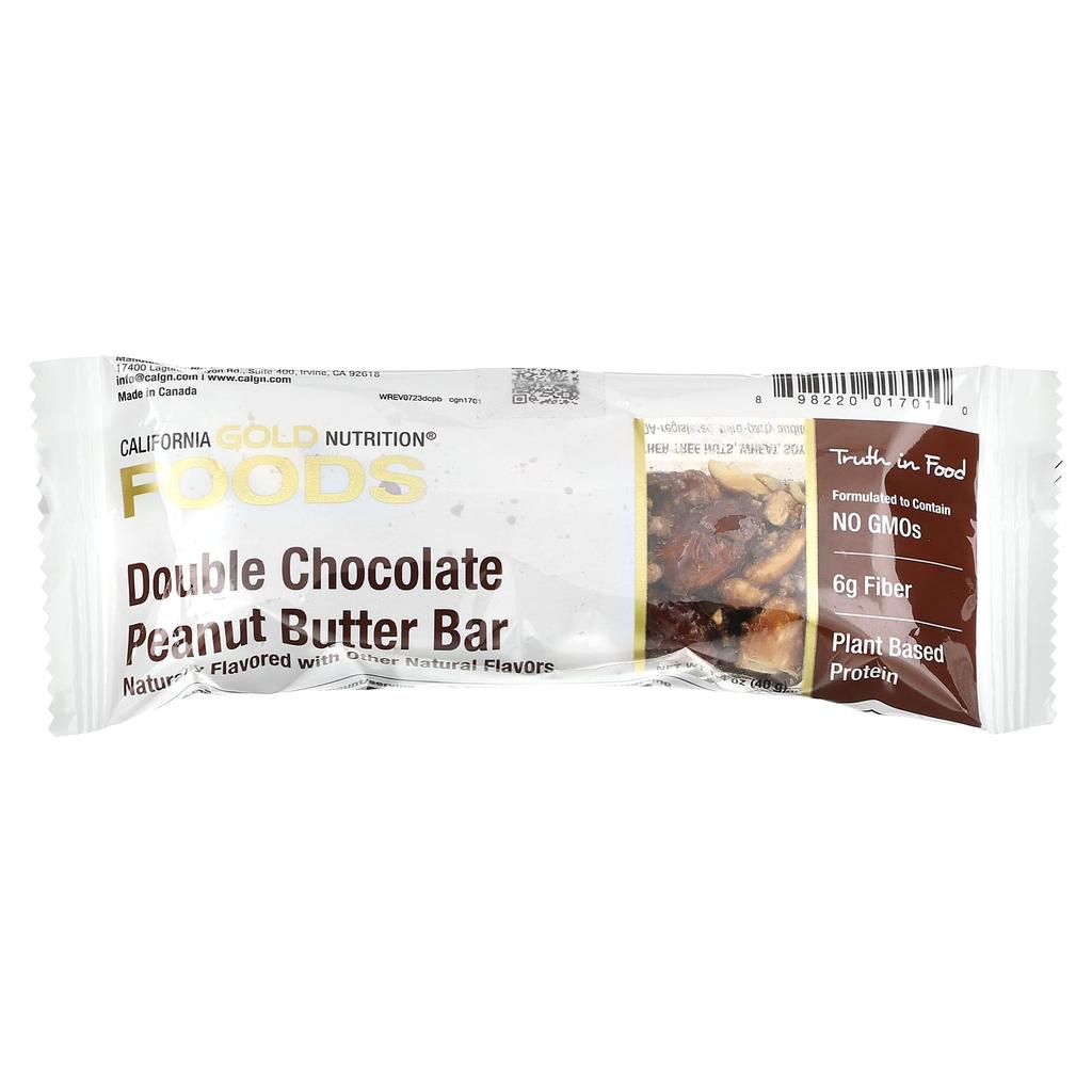 Foods, Double Chocolate Peanut Butter Bars, 12 Count, 40G (1.4Oz) Each