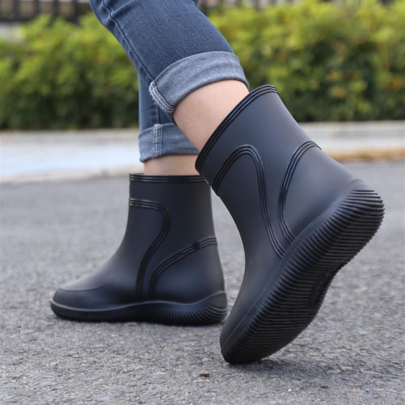 3306 Mid-Tube Fashion Rain Boots for Men and Women - Non-Slip, Waterproof, Thick Rubber Shoes, Ideal for Kitchen Work