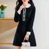Thickened Black Dress Women's New Autumn and Winter Temperament