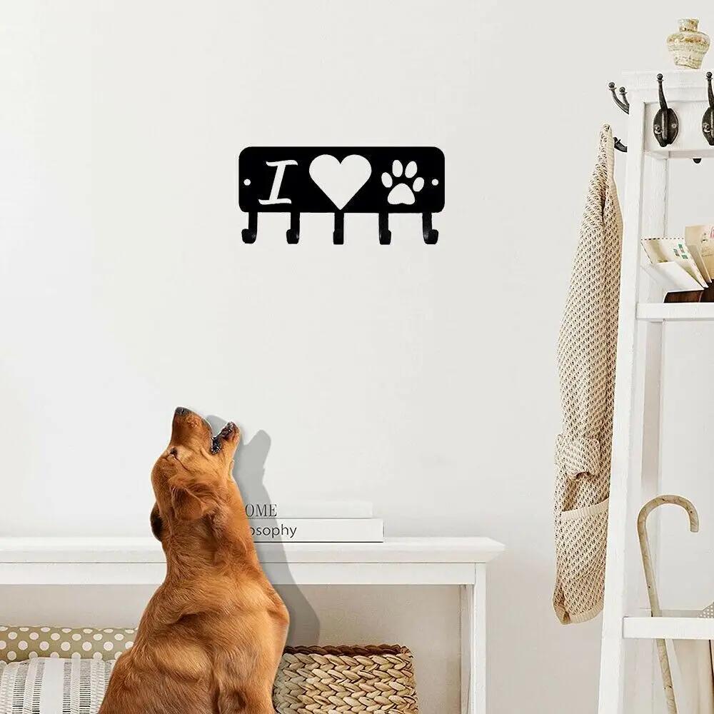 Сердце Собака монтируется навесной металлический подвесной настенный арт-объект для домашнего декора аксессуары - Декоративный органайзер для ключей и аксессуаров