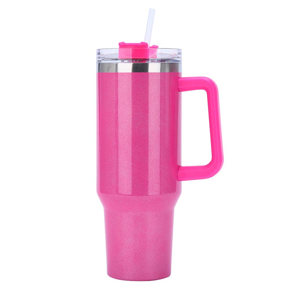 40oz Straw Insulated Tumbler with Handle Double-Layer Insulated Cup Stainless Steel Vacuum Thermal Insulated Mug for Women Men