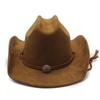 Fashion Men And Women French Windbreak Rope Travel Vacation Suede One-Word Cowboy Hat