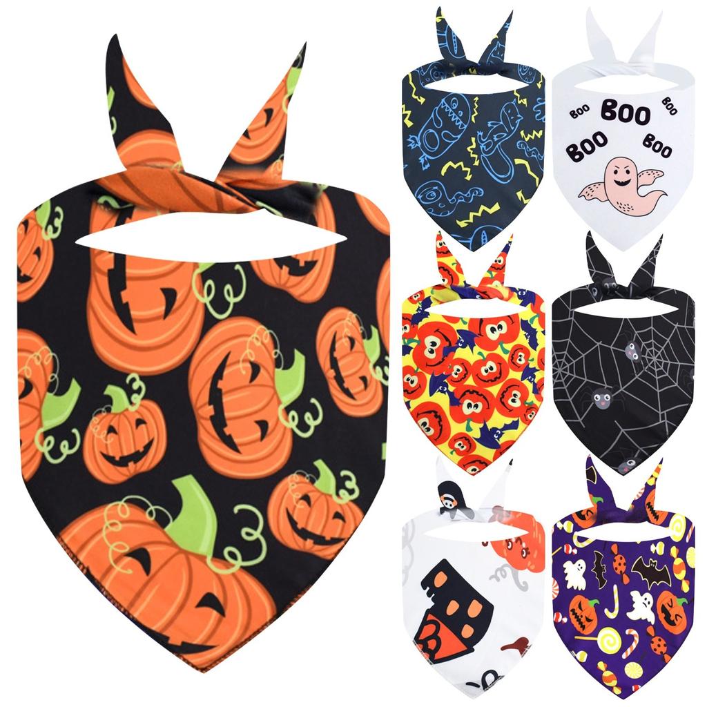 Halloween Ghost Pet Bandana Cute And Versatile Cat And Dog Pet Bib