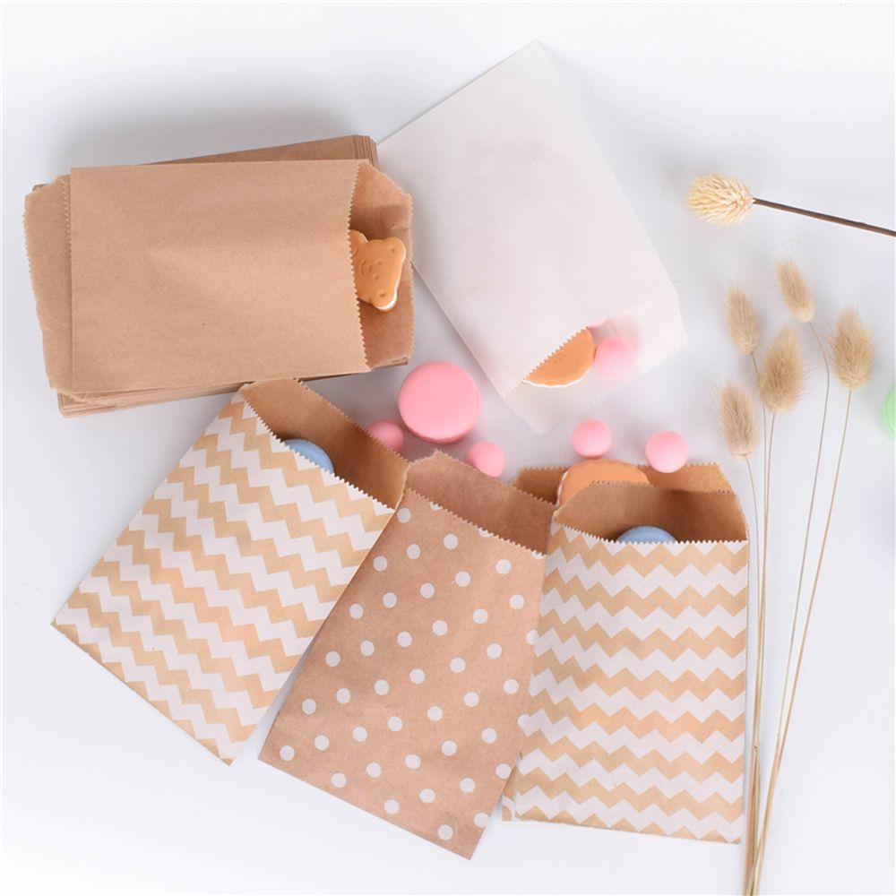 Wedding Baking Pastry Tool Wave Dot Kraft Paper Bag Candy Biscuit Bags Popcorn Bag Packing Pouch