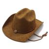 Fashion Men And Women French Windbreak Rope Travel Vacation Suede One-Word Cowboy Hat