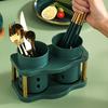Chopstick Holder with Drainage Holes 2 Grids Large Caliber Orderly Kitchen Chopstick Case Shelf Dining Room Utensil