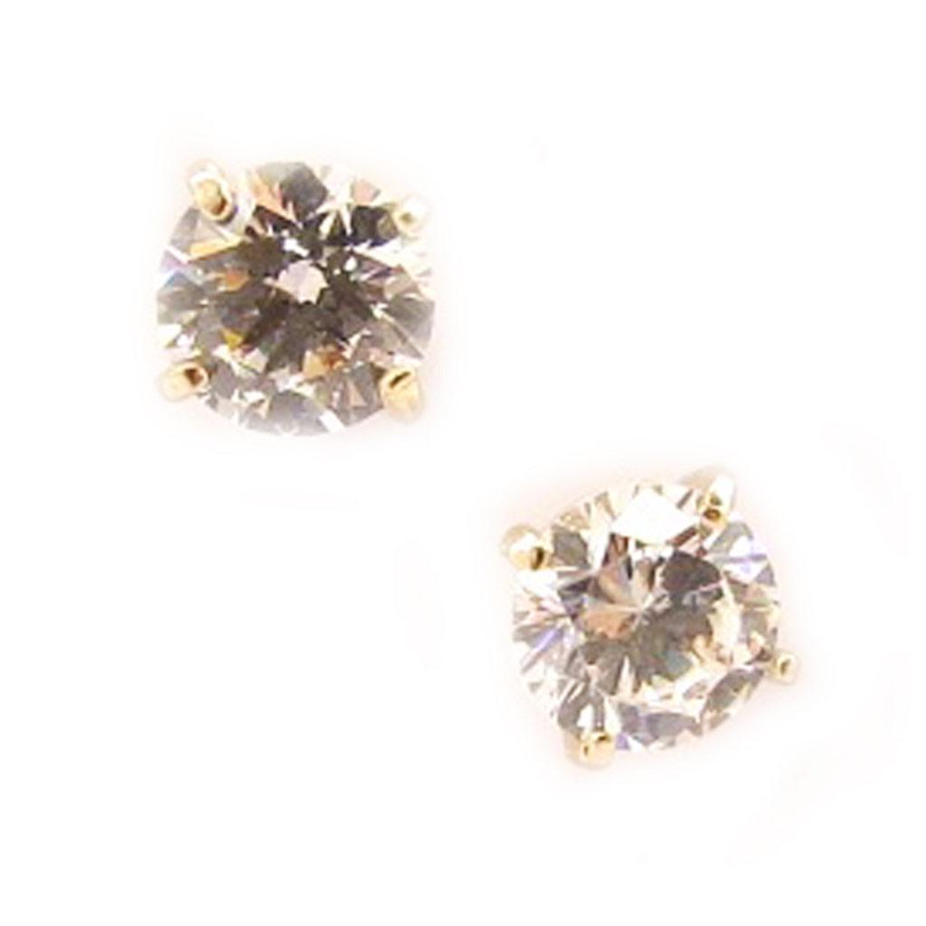 Les Trésors De Lily [L5005] - 'Essentiel' Gold Plated Earrings, White Gold - 5 Mm