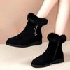 Women's Ankle Boots Snow Boots Winter Thick Cotton Shoes Flat Bottom Plush Zipper Warm Comfort Non Slip Cotton Boots