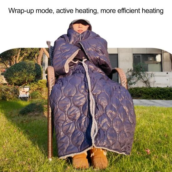 USB Rechargeable Heating Blanket Portable Heated Cape Electric Blanket with 3 Heat Levels 10 H Auto Shut-Off Overheat Protection