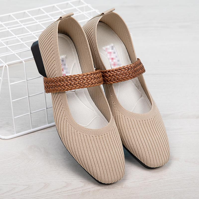 New Korean Fashion Women's Fashion Single Shoes European and American Style Retro Casual Shoes Polyurethane Soft Sole Mothere54