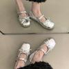 Black Light Mouth Ballet Flat-soled Single Shoes for Women's 2025 New Summer Skirt French Round Head Mary Jane Shoes