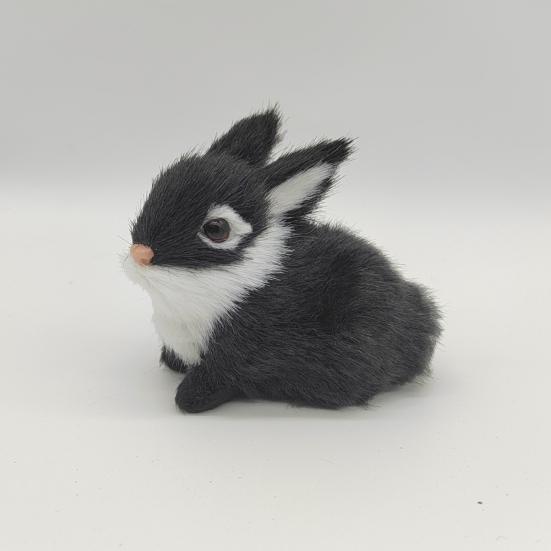 1/5Pcs Plush Rabbit Figurine Realistic Simulation Bunny Model Lifelike Artificial Fur Animal Miniature Home Office Easter Desktop Decoration Ornament