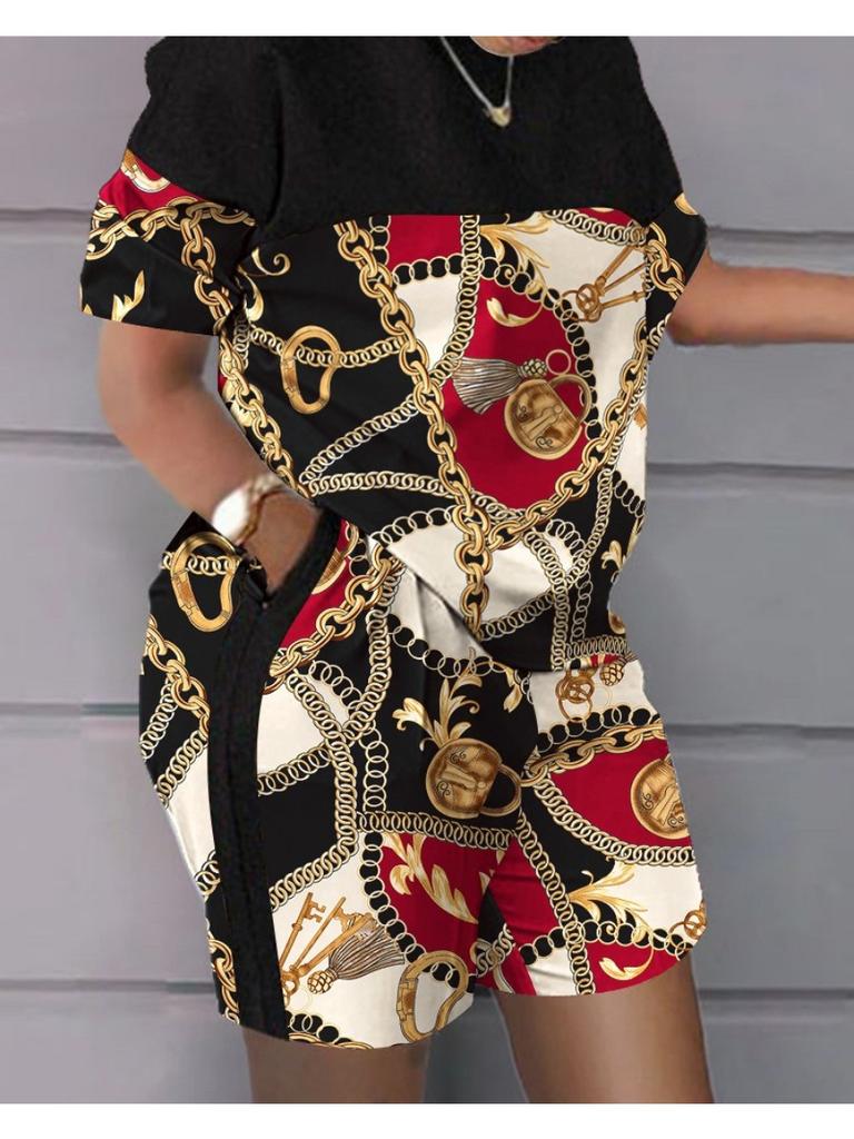 Summer Popular 3d Printed T-shirt+Shorts 2 Piece Sets Fashion Casual Womens Short Suit Soft Jogging Tracksuit Trend Outfits Clothing