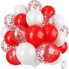 Red and White Balloon Set 12 Inch Red Paper Scrap Balloons Party Decoration Balloon Suitable for Birthday Party Interior Decorat
