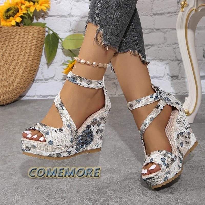 Woman's Wedges Sandals 2024 Summer Fashion Fish Mouth Sandals Plus Size Sexy Closed Toe Sandals Platform Casual Shoes for Women