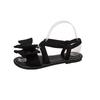 Fashion 2025 Hot Sale Open Toe Women's Sandals Summer Bow Tie Elastic Band Flat with Sandals for Plus Size Daily Beach Casual Shoes