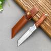 Outdoor Portable Sharp Bone Cutting Knife Kitchen Home Fruit Knife Camping Hand Handle Mongolian Meat Knife Solid Wood Handle