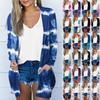 Women's Fashion Loose Casual Pocket Print Long Sleeve Cardigan Jacket Tops