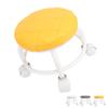 Low Roller Seat PU Leather Low Stool Mute Wheel Swivel Low Height Round Roller Chair for Home Office