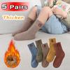 5 Pairs Warm Plush Kids Socks Autumn And Winter Plush Thicken Toddler Boys Girls Cotton Socks 1 To 12 Years Children Socks