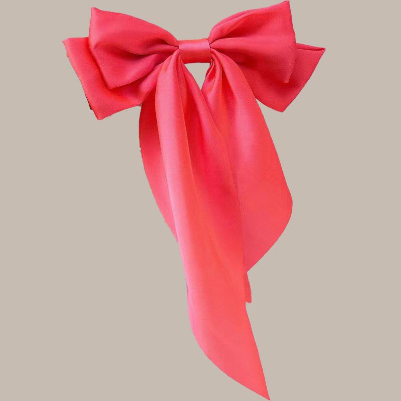 Woman New Bowknot Streamer Hairpin Chiffon Ribbon Barrette Bow Back Head Spring Clip Headwear Fashion Hair Accessories