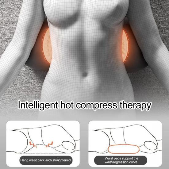 Lumbar Support Pillow Deep Tissue Massager with Heating & Vibration Memory Foam Cushion for Travel Home Office Use