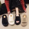Fairy Wind Fluffy Slippers Female 2024 Autumn and Winter New Fluffy Home Flat Bottom Outer Wear Plush Drag