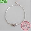 100 %925 Solid Real Sterling Silver Fashion Women 'S Jewelry Round Cz Bracelet 15cm For Women Girl Lady Gift Da122