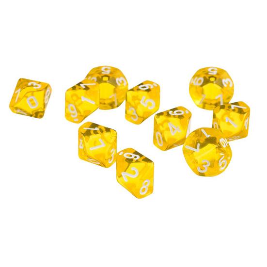 10Pcs Transparent Polyhedral D10 Multicolor Dice Game Party Pub Supplies Gift