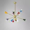 12 Arms Multicolored Italian Brass Sputnik Chandelier 1950s Style Light Fixture Iconic Industrial Brass Sputnik Ceiling Lamp