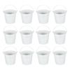 PATIKIL X Small Metal Buckets with Pack of 12 Mini Galvanized Buckets for Party Favors and White 5.1" 4.7" Handles, Crafts, Decorations,